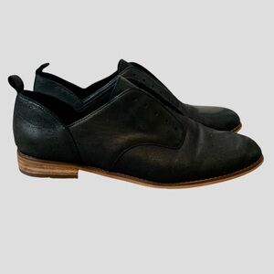 Lucky Brand Ednah black leather oxfords loafers flats size 8 preppy office work